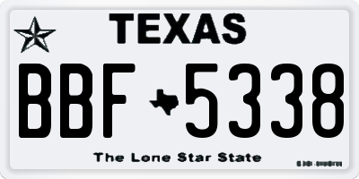 TX license plate BBF5338