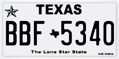 TX license plate BBF5340