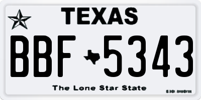 TX license plate BBF5343