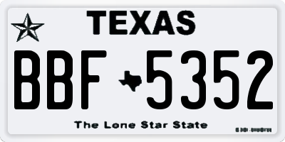 TX license plate BBF5352