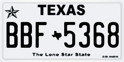 TX license plate BBF5368