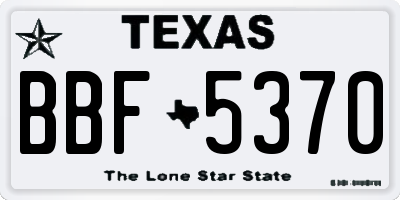 TX license plate BBF5370