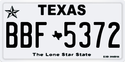TX license plate BBF5372