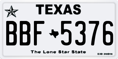 TX license plate BBF5376