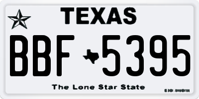 TX license plate BBF5395