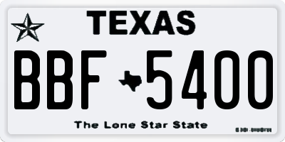 TX license plate BBF5400