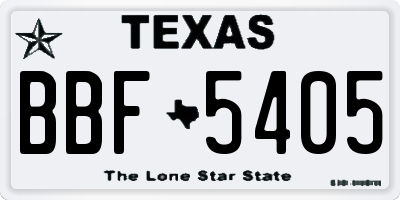 TX license plate BBF5405