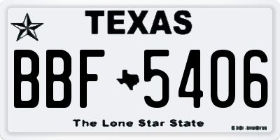 TX license plate BBF5406