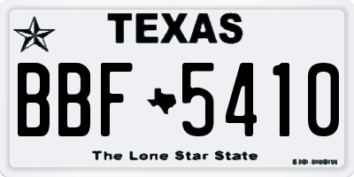 TX license plate BBF5410