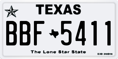 TX license plate BBF5411