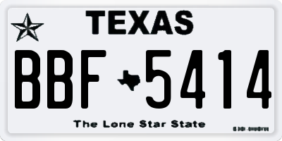 TX license plate BBF5414