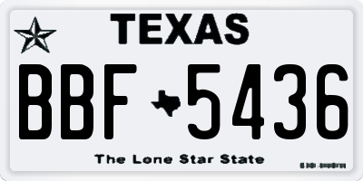TX license plate BBF5436