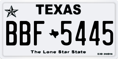 TX license plate BBF5445