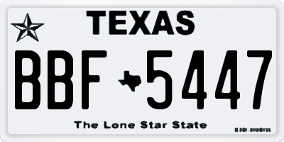 TX license plate BBF5447