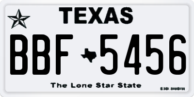 TX license plate BBF5456