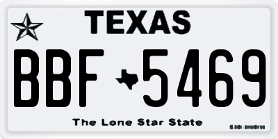 TX license plate BBF5469