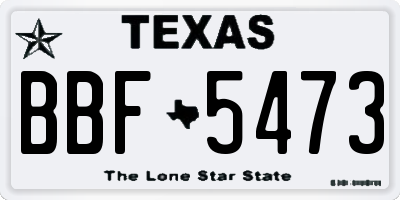 TX license plate BBF5473