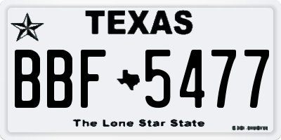 TX license plate BBF5477