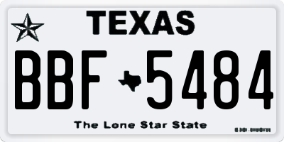 TX license plate BBF5484