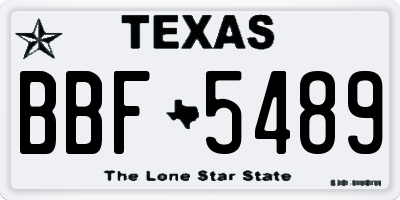 TX license plate BBF5489
