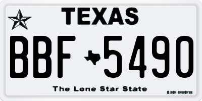 TX license plate BBF5490