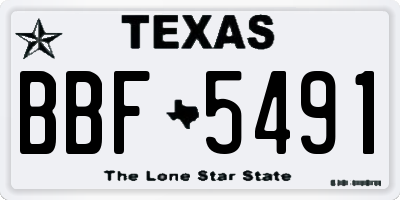 TX license plate BBF5491