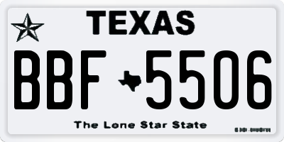 TX license plate BBF5506