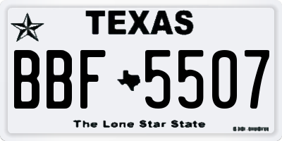 TX license plate BBF5507