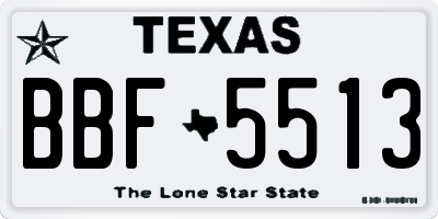 TX license plate BBF5513