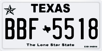 TX license plate BBF5518