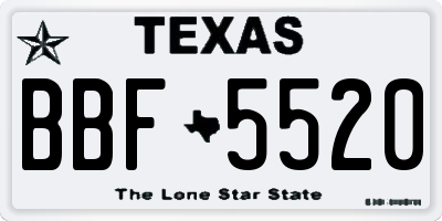TX license plate BBF5520