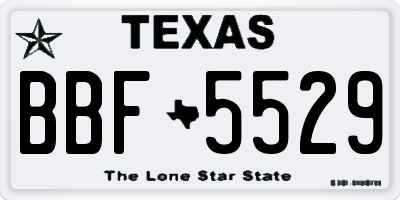 TX license plate BBF5529