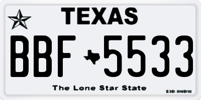TX license plate BBF5533