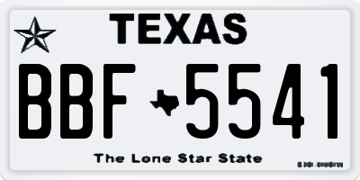 TX license plate BBF5541