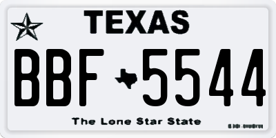 TX license plate BBF5544