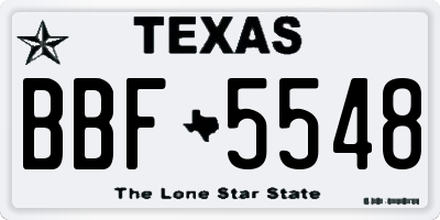 TX license plate BBF5548