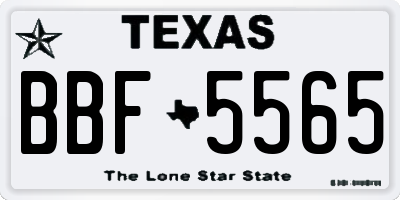 TX license plate BBF5565