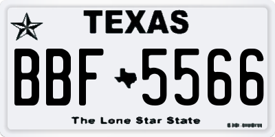 TX license plate BBF5566