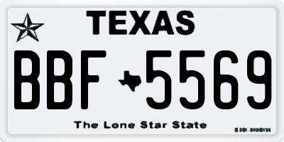 TX license plate BBF5569