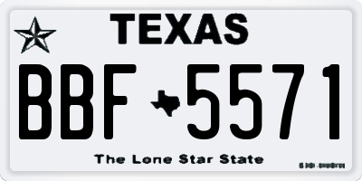 TX license plate BBF5571