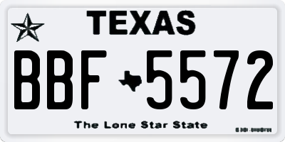 TX license plate BBF5572