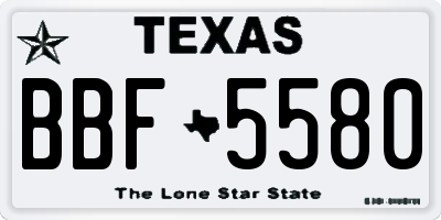 TX license plate BBF5580