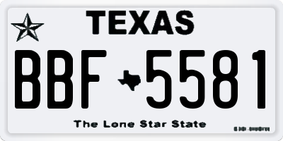 TX license plate BBF5581