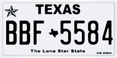 TX license plate BBF5584