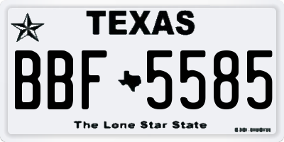 TX license plate BBF5585