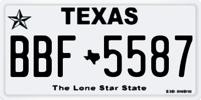 TX license plate BBF5587