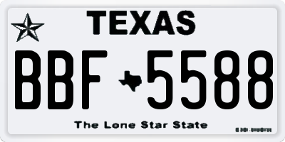TX license plate BBF5588