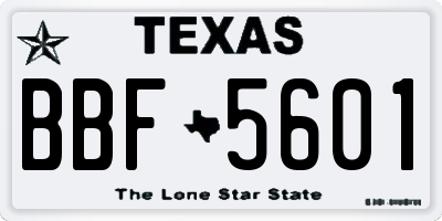 TX license plate BBF5601