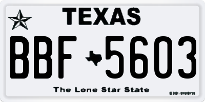 TX license plate BBF5603