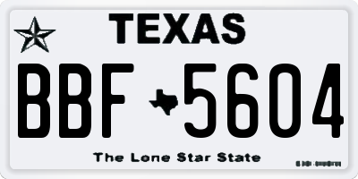 TX license plate BBF5604
